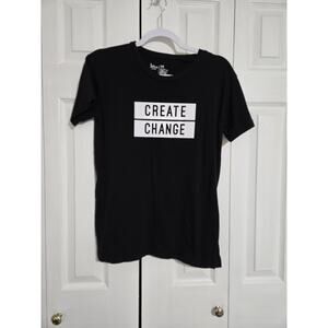 Flirtitude active xs women's black "create change" tee